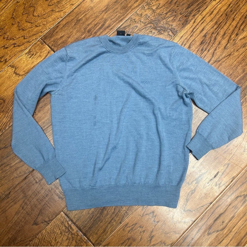 Boss‎ Blue Crewneck Sweater Classic Knit